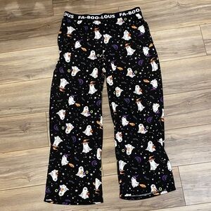Kids FA-BOO-LOUS Black Halloween Ghost Pajama Pants